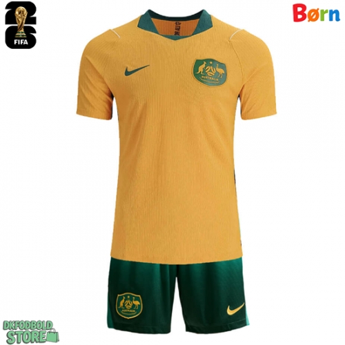 Australien Replika Babytøj Hjemmebanesæt Børn VM 2026 Kortærmet (+ Korte bukser)